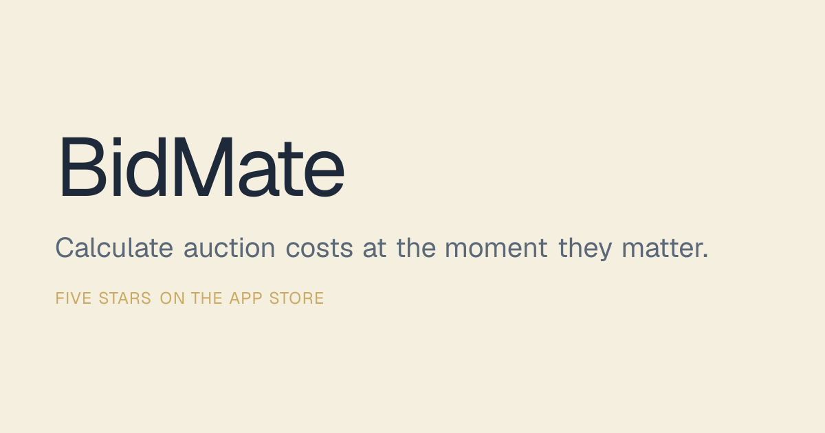 BidMate — Calculate auction costs at the moment they matter
